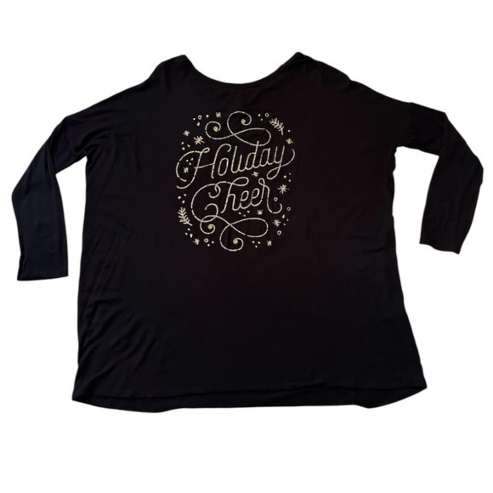 Acting Pro Black Long Sleeve Top Holidays Cheer size 3x